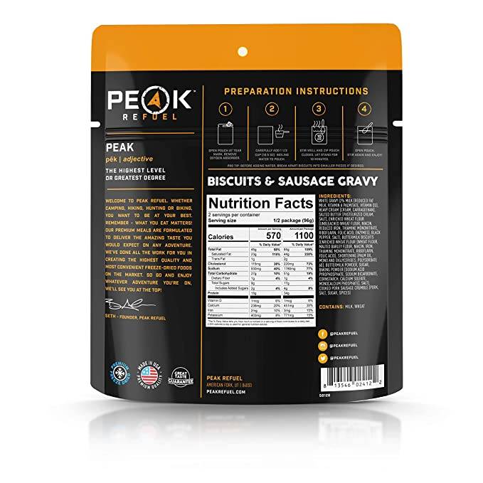 Peak Refuel Biscuits & Sausage Gravy – 2 Servings