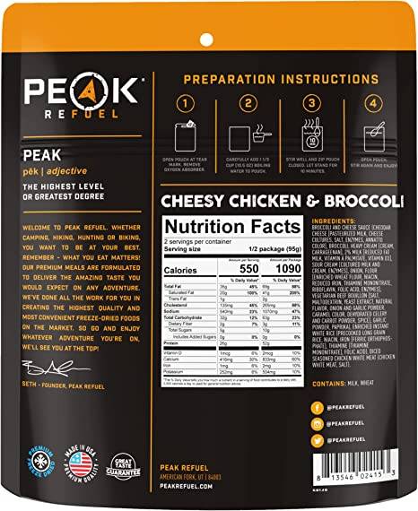 Peak Refuel Cheesy Chicken & Broccoli – 2 Servings