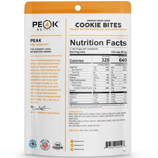 Peak Refuel Peanut Butter Chocolate Chip Cookie Bites